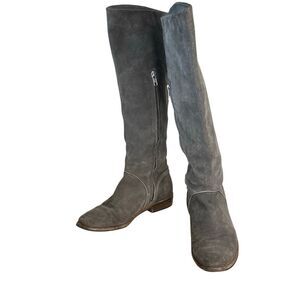 UGG Tall Riding Grey Leather Boots 7